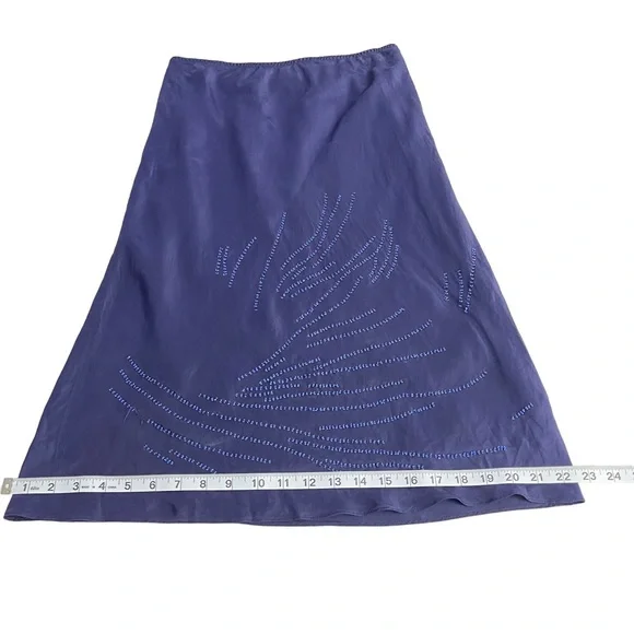 Banana Republic Women’s Navy Blue 100% Silk Skirt Size 2 - Picture 8 of 10